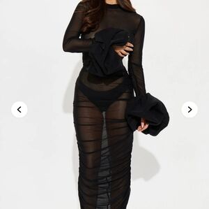 Brand New Sheer Black Long Sleeve Dress